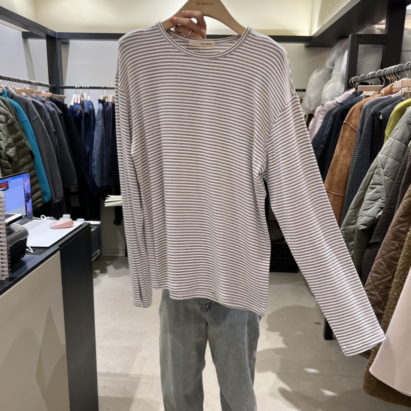SELF SERVICE東大門㊣實拍女裝新款推薦真品熱賣長袖T恤柔軟SELF SERVICE長袖T恤圖色3