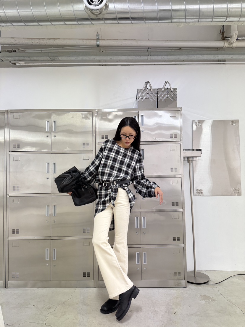 LIMLIMLIM東大門㊣實拍女裝新品人氣襯衫蕾絲衫披肩格紋圍巾LIM LIM LIM襯衫/蕾絲衫