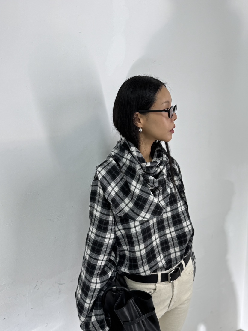 LIMLIMLIM東大門㊣實拍女裝新品人氣襯衫蕾絲衫披肩格紋圍巾LIM LIM LIM襯衫/蕾絲衫