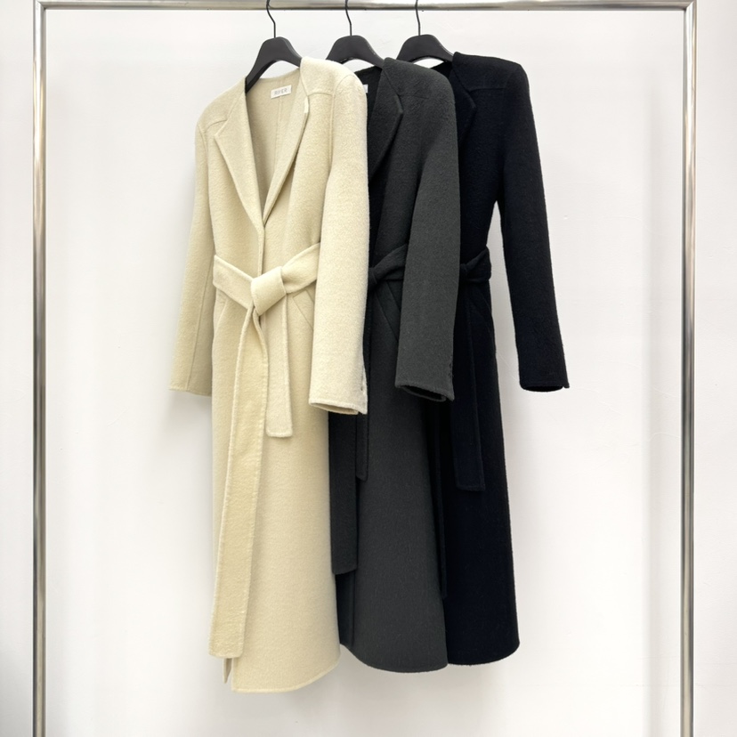 RIVER東大門㊣直郵女士新品真品人氣休閑職業中長款大衣含腰帶WATER/RIVER中長款大衣