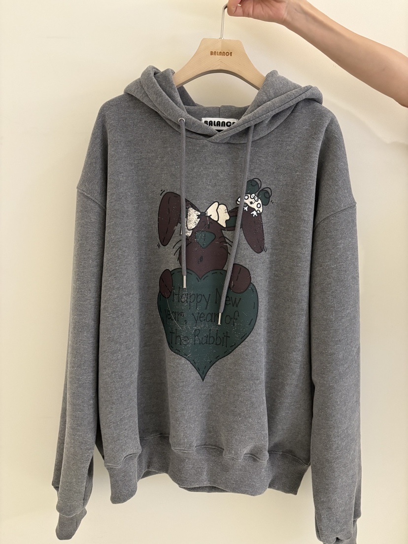 BALANCE韓國代購㊣女裝新款真品職業休閑衛衣連帽衫羊毛兔子BALANCE衛衣圖色2