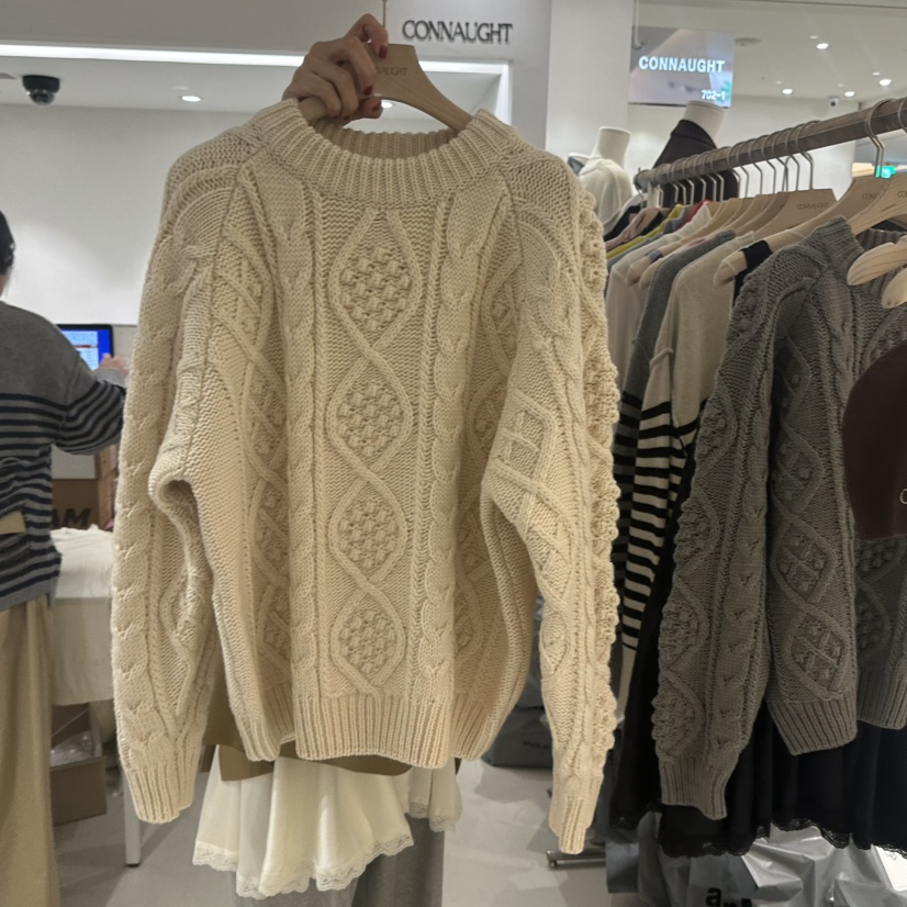 DAILYJUD東大門㊣代購女裝新品25秋冬熱賣人氣時尚毛衣手工CONNAUGHT毛衣圖色1