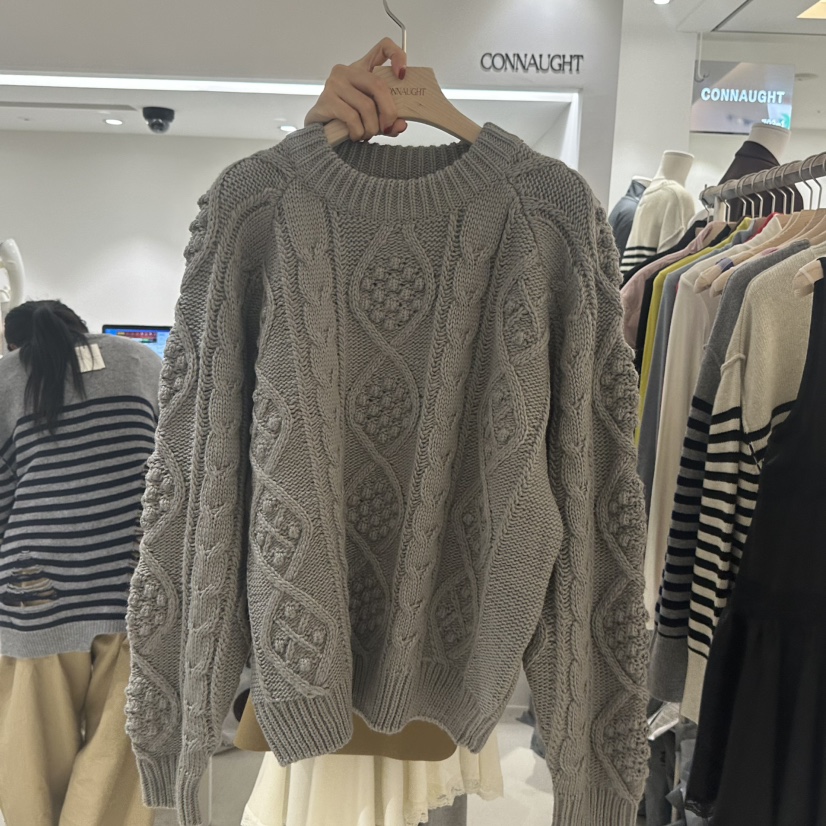 DAILYJUD東大門㊣代購女裝新品25秋冬熱賣人氣時尚毛衣手工CONNAUGHT毛衣圖色2