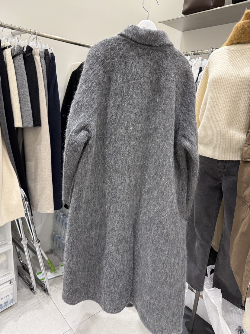 WOOD SAGE韓國直郵㊣女士新品熱賣25秋冬中長款大衣羊駝毛WOOD SAGE中長款大衣