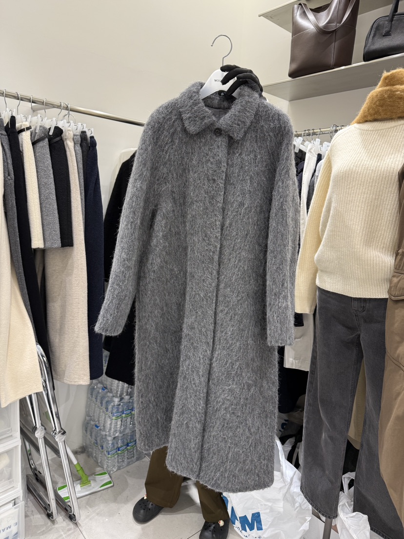 WOOD SAGE韓國直郵㊣女士新品熱賣25秋冬中長款大衣羊駝毛WOOD SAGE中長款大衣圖色1