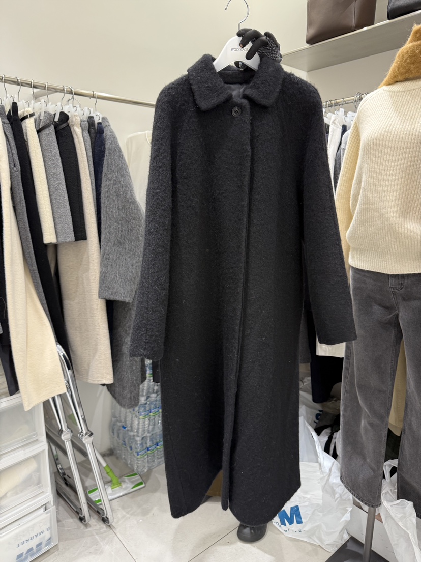 WOOD SAGE韓國直郵㊣女士新品熱賣25秋冬中長款大衣羊駝毛WOOD SAGE中長款大衣圖色2