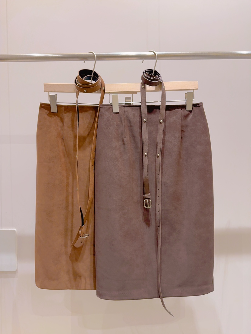 LIMLIMLIM東大門㊣直郵女士新款休閑25秋冬長裙不含腰帶絨面革LIM LIM LIM長裙