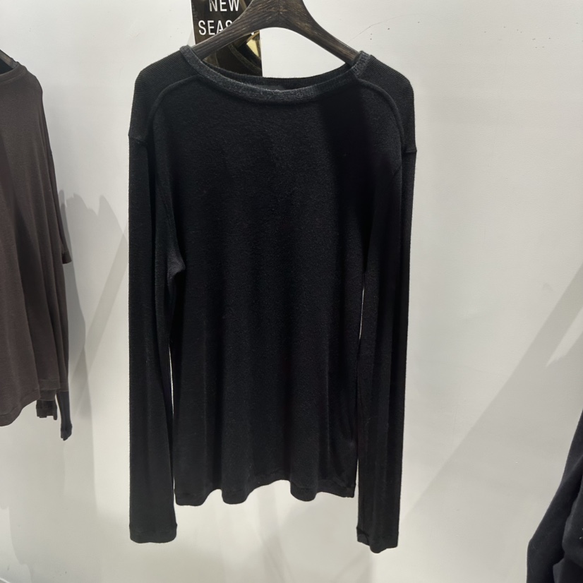 JANE BIRKIN東大門㊣直郵女裝新款25秋冬人氣推薦長袖T恤羊毛JANE BIRKIN設計師品牌長袖T恤圖色2黑色