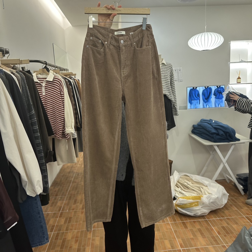 LOGON韓國代購㊣女士新品推薦職業真品人氣休閑休閑褲燈芯絨LOGON休閑褲圖色2