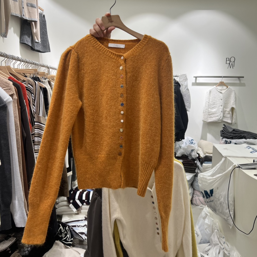 BY BOMI韓國直郵㊣女裝新品熱賣休閑時尚推薦針織衫開衫紐扣BY BOMI針織衫圖色3