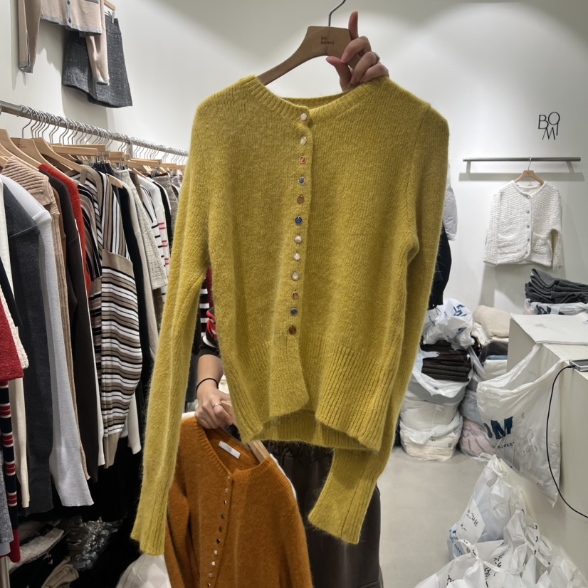 BY BOMI韓國直郵㊣女裝新品熱賣休閑時尚推薦針織衫開衫紐扣BY BOMI針織衫圖色5