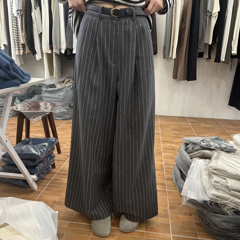 LOGON東大門㊣直郵女裝新品人氣職業真品休閑褲不含腰帶羊毛LOGON休閑褲圖色1