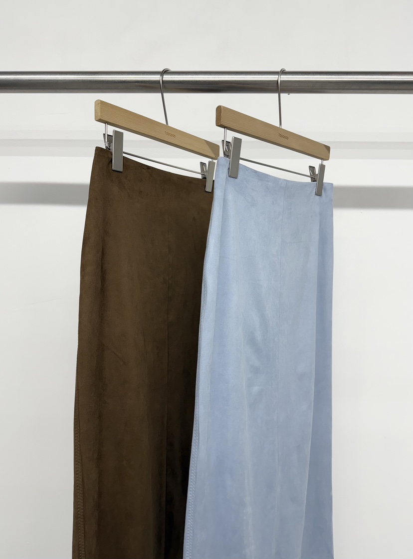 TOOGOOD韓國代購㊣女士新款休閑25秋冬推薦熱賣人氣長裙絨面革TOOGOOD長裙