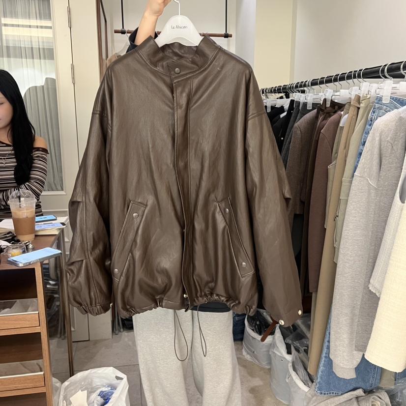 LE AHICON東大門㊣實拍女裝新品職業人氣時尚夾克羊皮夾棉Le Ahicon夾克