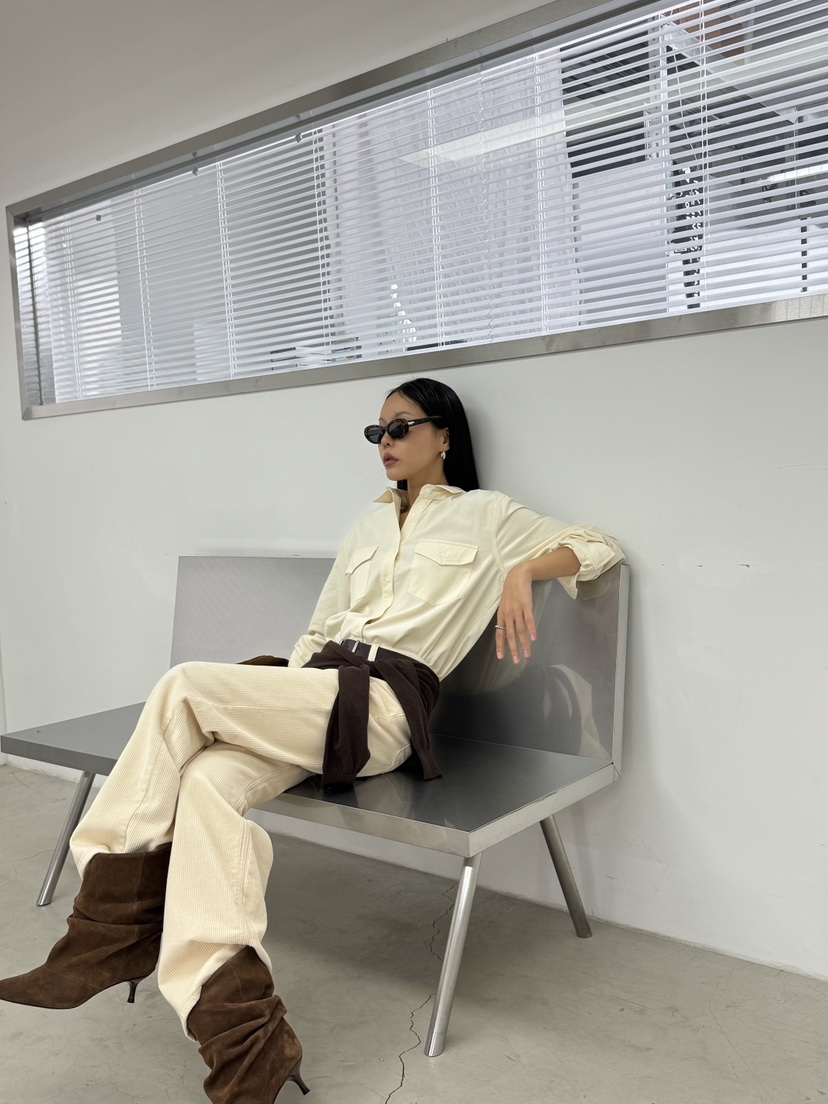 LIMLIMLIM東大門㊣直郵女士新品25秋冬休閑熱賣襯衫蕾絲衫口袋LIM LIM LIM襯衫/蕾絲衫