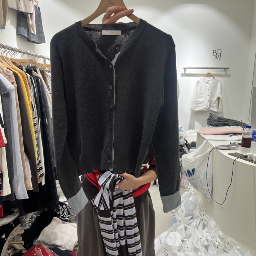 BY BOMI韓國代購㊣女士新品休閑人氣推薦時尚25秋冬針織衫開衫BY BOMI針織衫