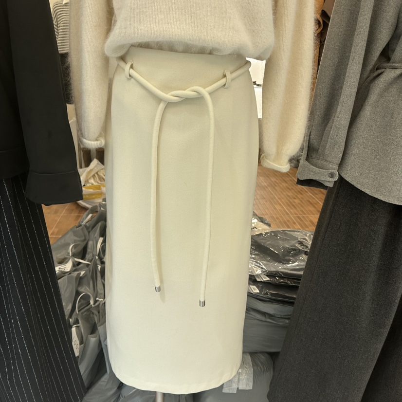 LOGON韓國直郵㊣女士新款人氣熱賣時尚真品職業25秋冬長裙含腰帶LOGON長裙圖色1