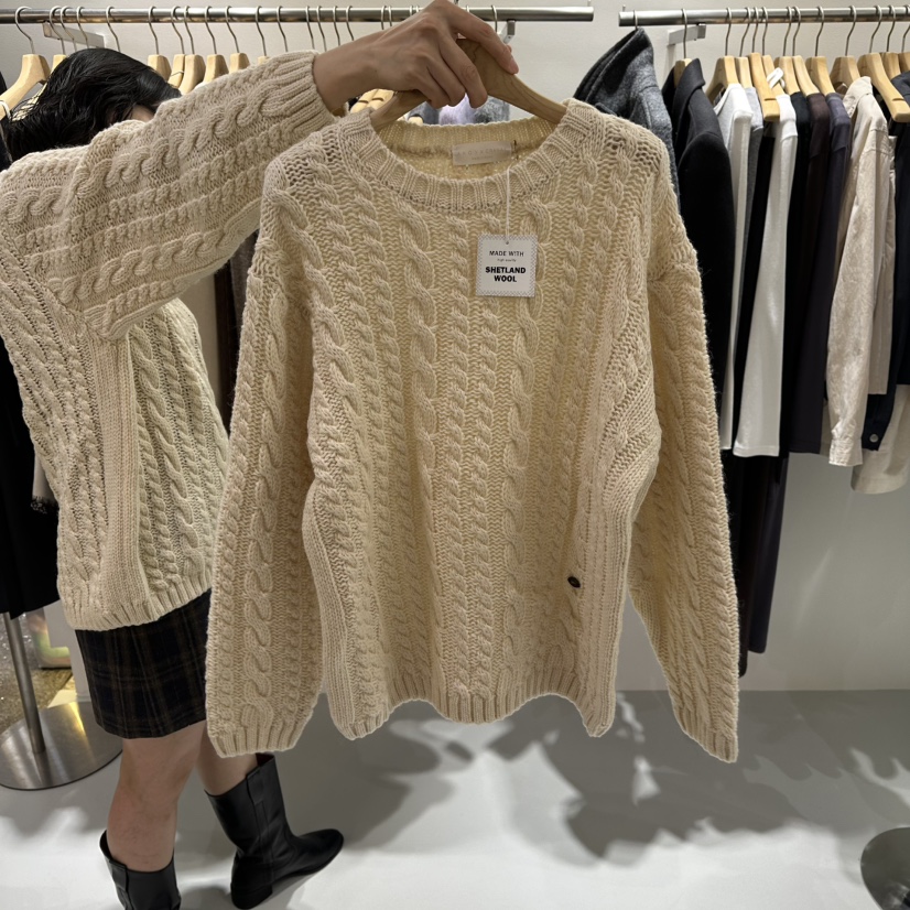 AHOY韓國代購㊣女士新品休閑人氣25秋冬熱賣時尚職業針織衫AHOY針織衫圖色1