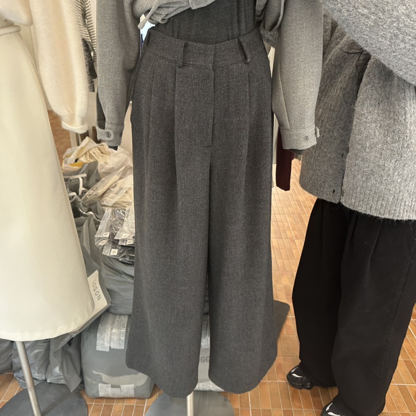 LOGON東大門㊣代購女士新品真品熱賣休閑休閑褲不含腰帶粗花呢LOGON休閑褲圖色1