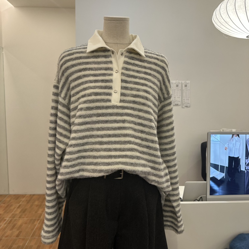 LOGON韓國直郵㊣女裝新款熱賣職業休閑25秋冬時尚推薦針織衫LOGON針織衫圖色1