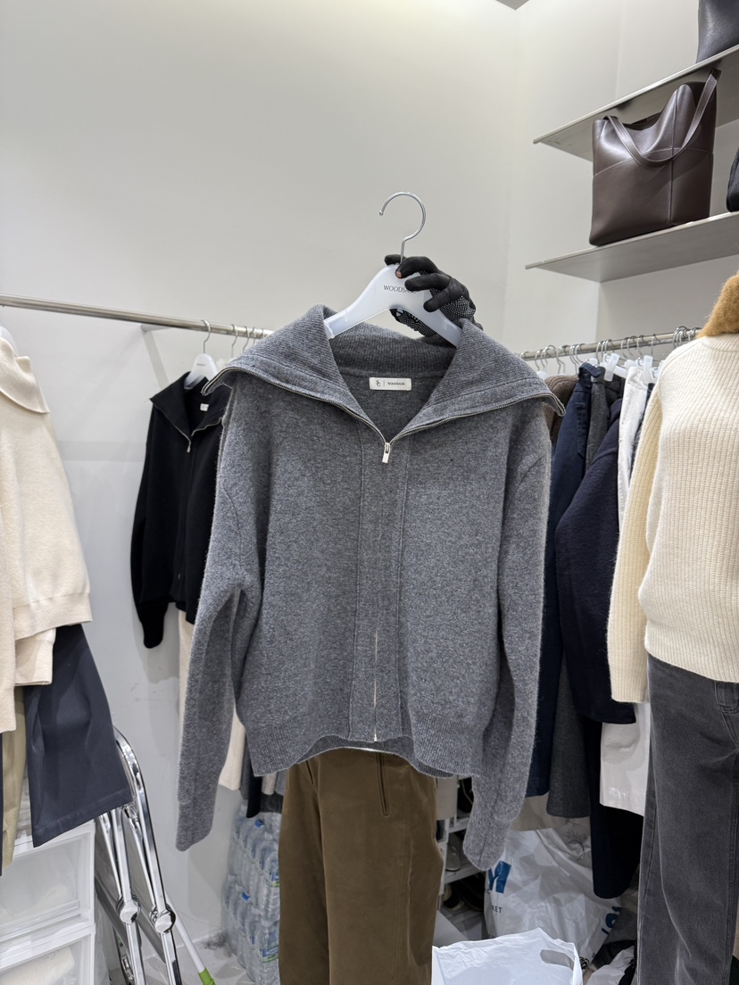 WOOD SAGE東大門㊣代購女裝新款25秋冬人氣職業針織衫拉鏈WOOD SAGE針織衫圖色2