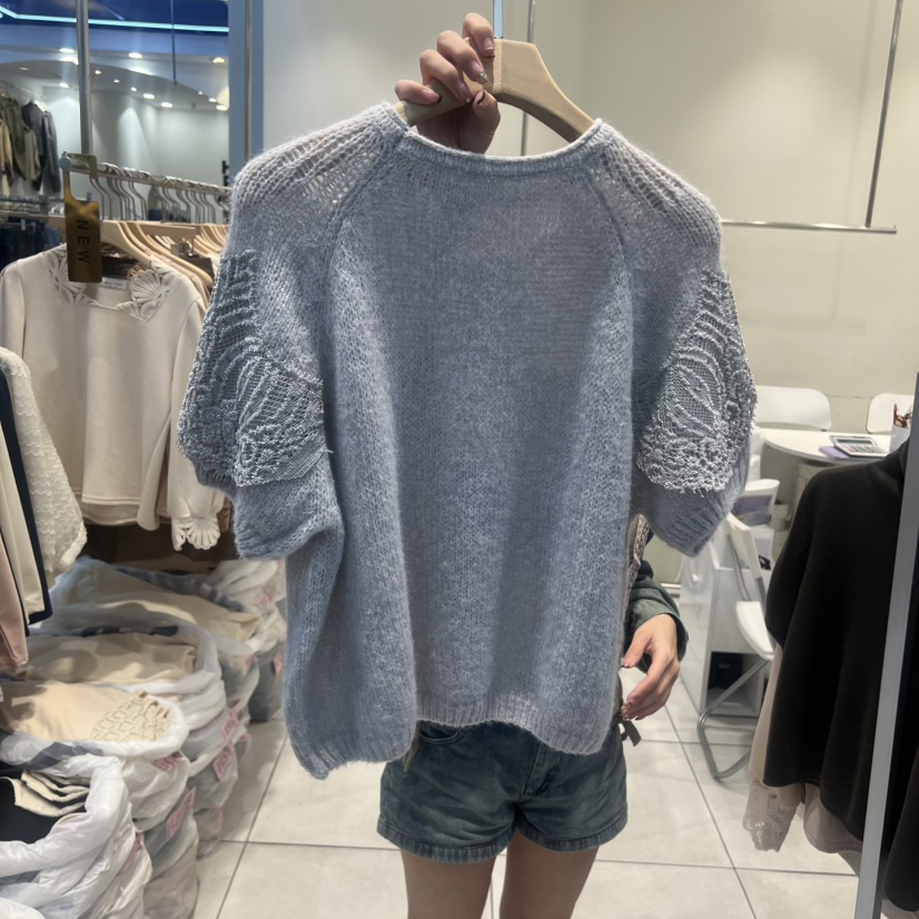 BLUE RIBBON東大門㊣直郵女裝新品人氣職業休閑針織衫蕾絲BLUE RIBBON針織衫