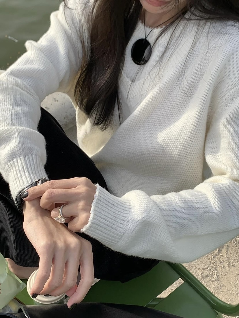 OUTFIT韓國代購㊣女裝新品真品人氣熱賣時尚25秋冬毛衣雙層OUTFIT毛衣