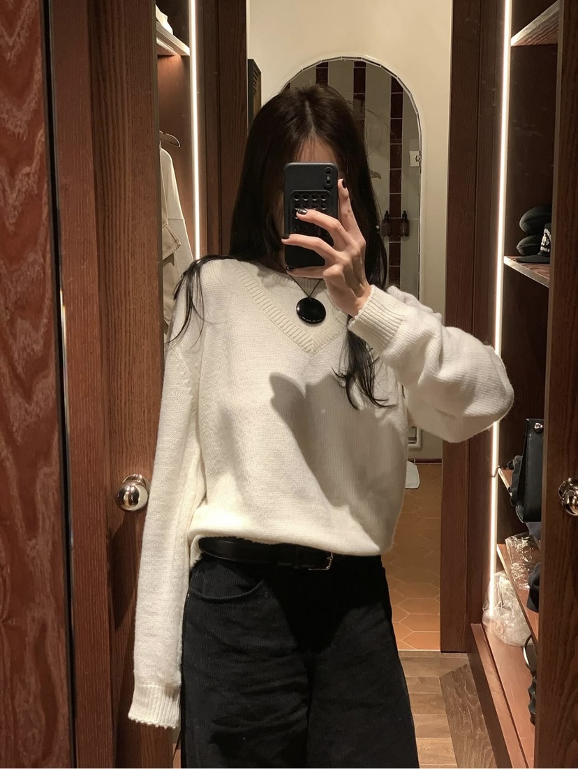 OUTFIT韓國代購㊣女裝新品真品人氣熱賣時尚25秋冬毛衣雙層OUTFIT毛衣
