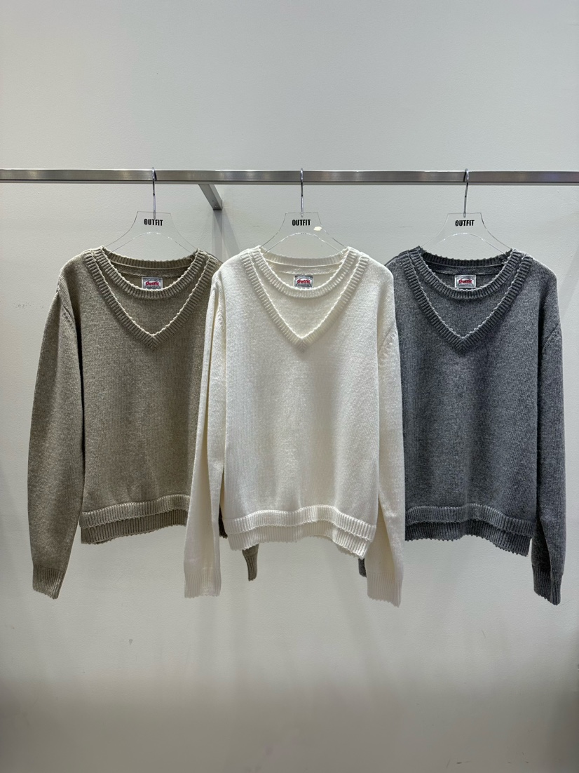 OUTFIT韓國代購㊣女裝新品真品人氣熱賣時尚25秋冬毛衣雙層OUTFIT毛衣