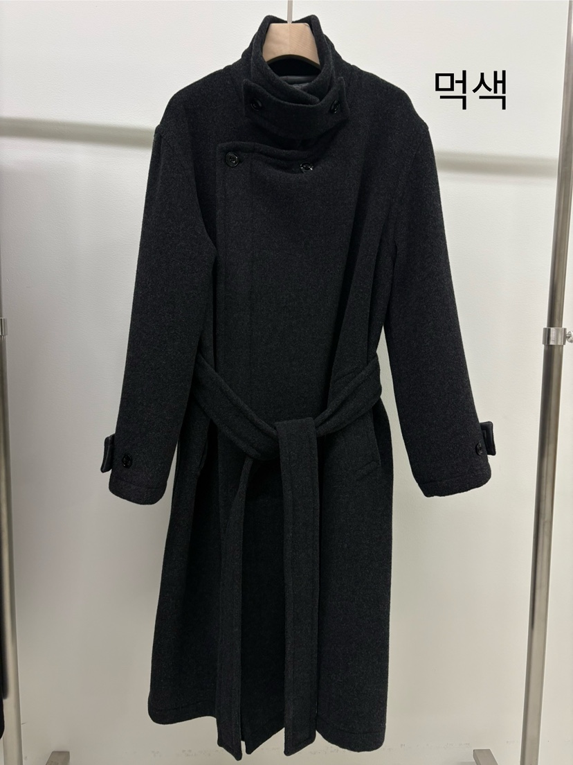 KONI東大門㊣實拍女裝新品休閑人氣推薦25秋冬中長款大衣含腰帶KONI中長款大衣圖色1墨色