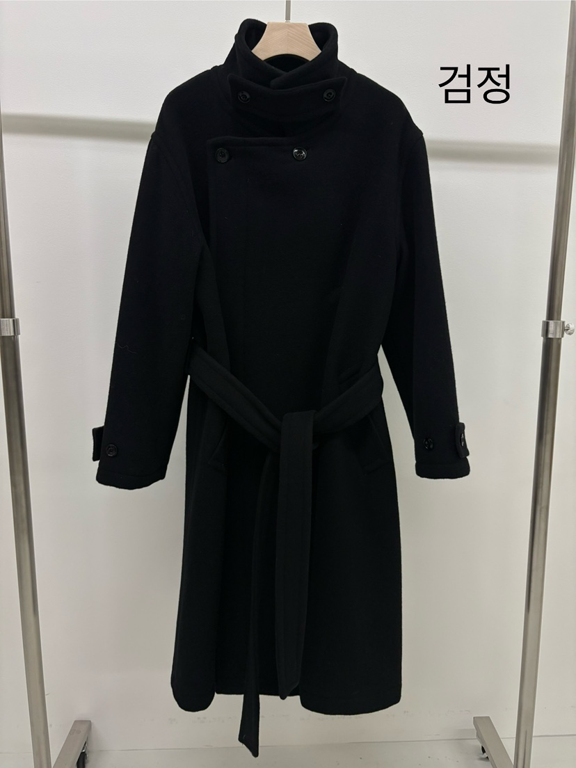 KONI東大門㊣實拍女裝新品休閑人氣推薦25秋冬中長款大衣含腰帶KONI中長款大衣圖色2黑色