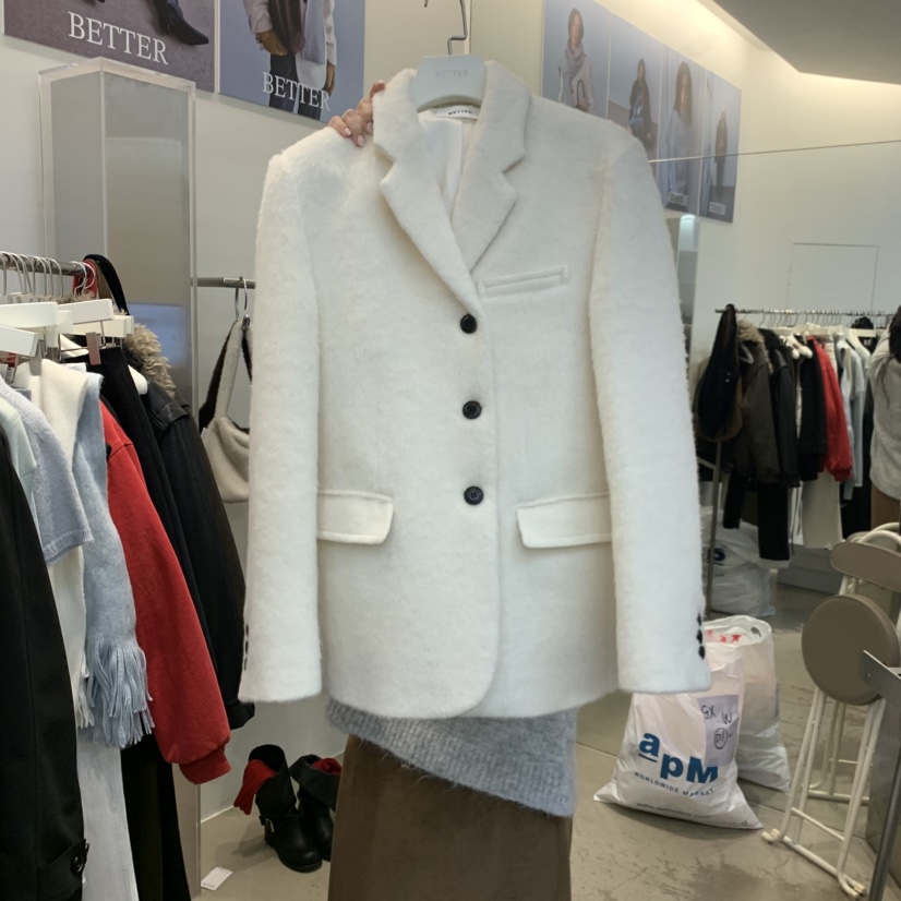 BETTER東大門㊣實拍女士新品熱賣休閑推薦時尚短款大衣羊駝BETTER短款大衣