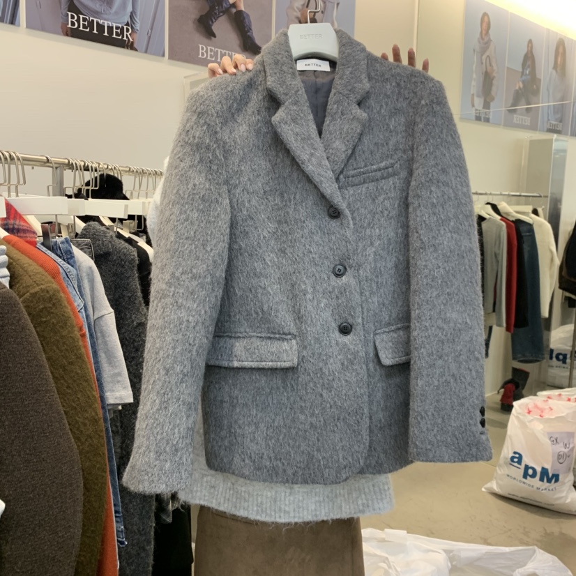 BETTER東大門㊣實拍女士新品熱賣休閑推薦時尚短款大衣羊駝BETTER短款大衣圖色2