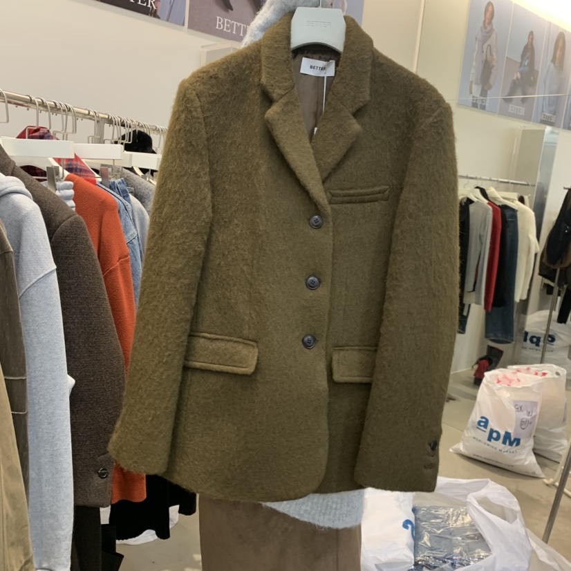 BETTER東大門㊣實拍女士新品熱賣休閑推薦時尚短款大衣羊駝BETTER短款大衣圖色3