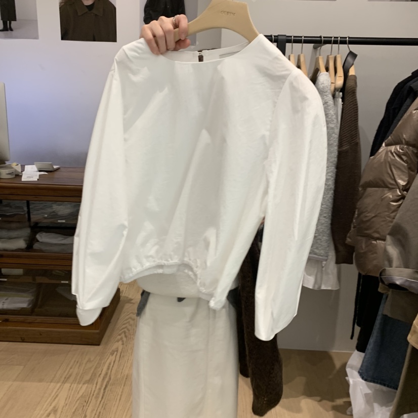 OURIN韓國代購㊣女士新品真品職業推薦25秋冬時尚襯衫蕾絲衫OURIN襯衫/蕾絲衫圖色1