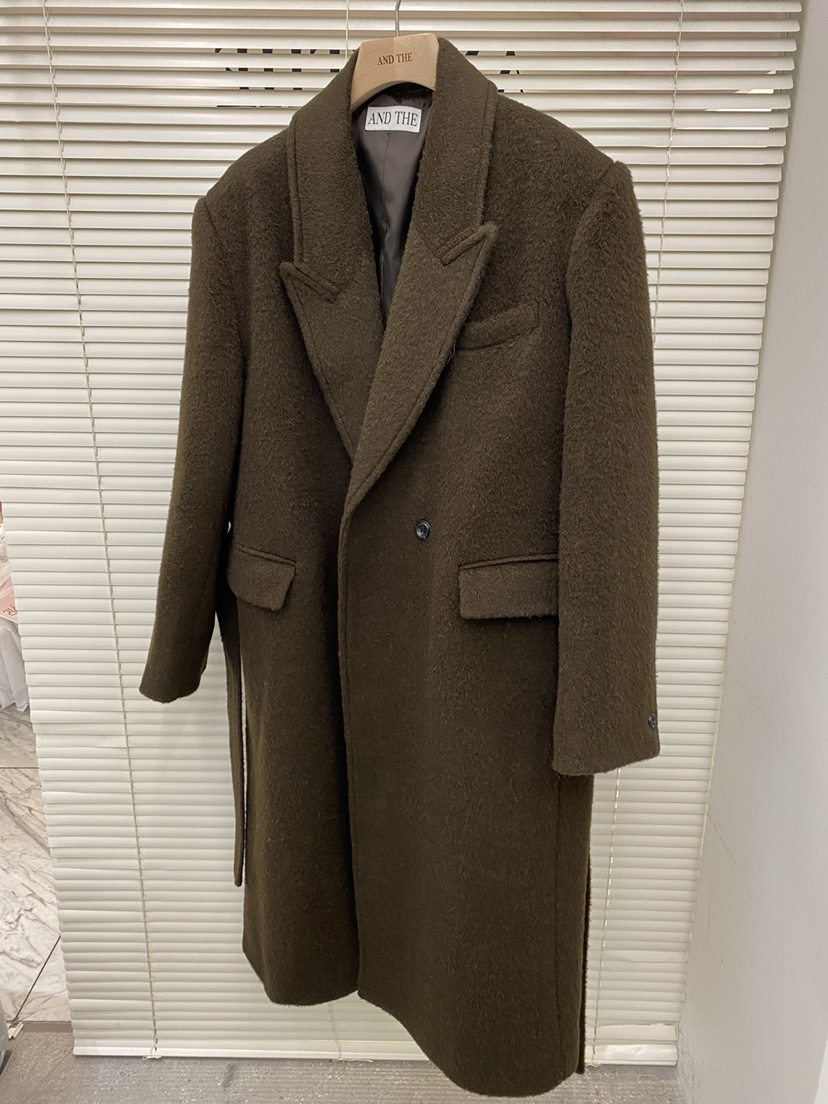 AND THE東大門㊣代購女裝新款人氣休閑中長款大衣含腰帶超長AND THE中長款大衣圖色2