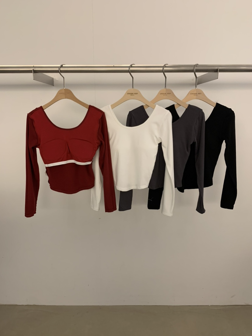 UNDER KEY東大門㊣實拍女裝新品熱賣時尚25秋冬推薦長袖T恤UNDER KEY長袖T恤