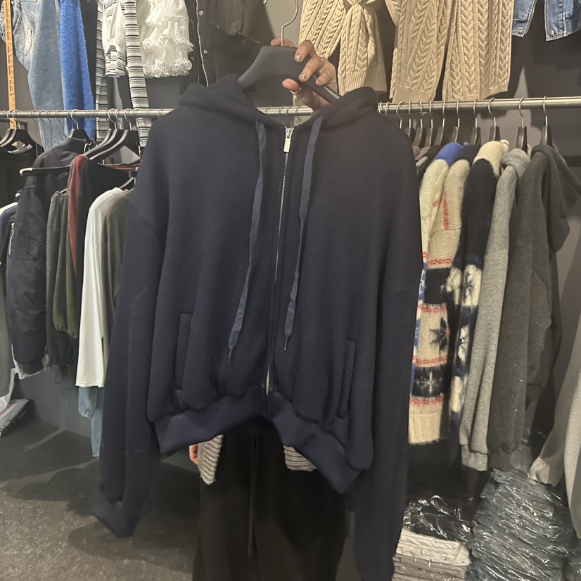 ELF-L東大門㊣直郵女裝新款人氣推薦時尚夾克羊毛拉鏈連帽PROJECT ELF/ELF-L夾克圖色3深藍色