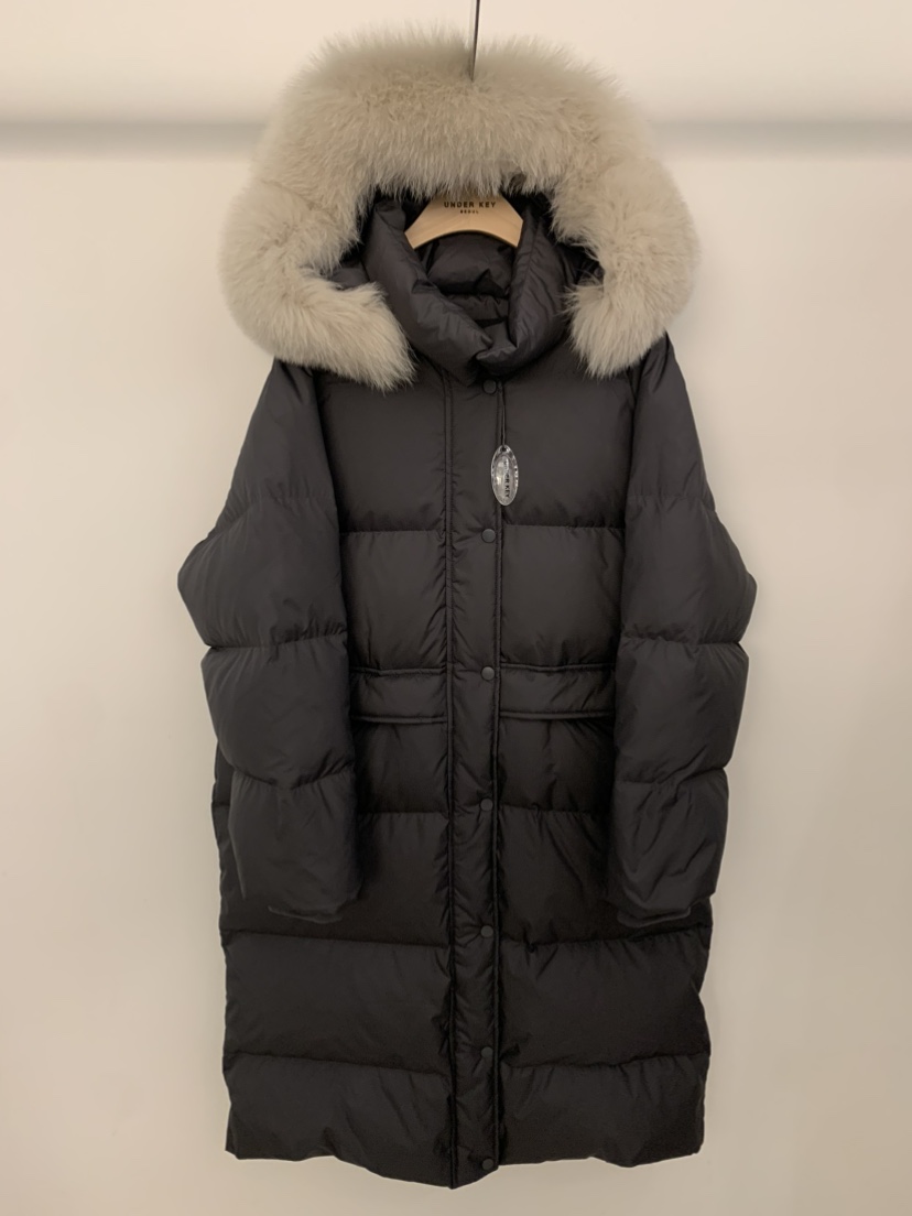 UNDER KEY韓國代購㊣女士新品人氣熱賣25秋冬長款羽絨服連帽UNDER KEY長款羽絨服圖色3