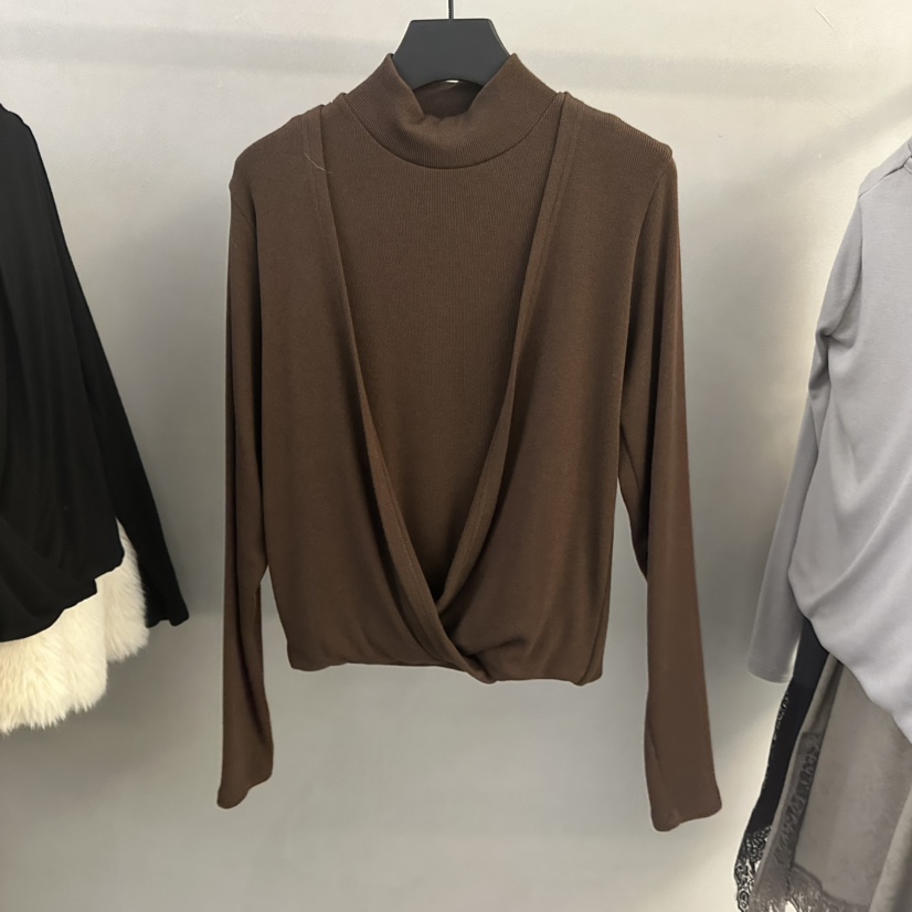 PROJECT WAVE-P東大門㊣直郵女士新品職業長袖T恤假兩件雙層PROJECT WAVE長袖T恤圖色1