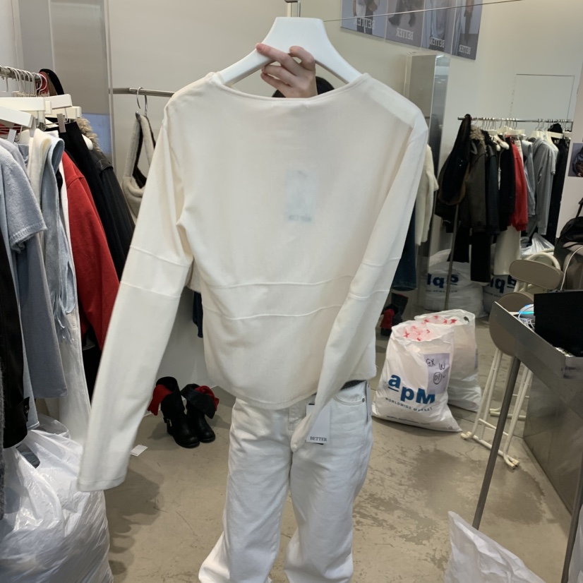 BETTER韓國代購㊣女士新款熱賣25秋冬休閑推薦人氣長袖T恤絨BETTER長袖T恤