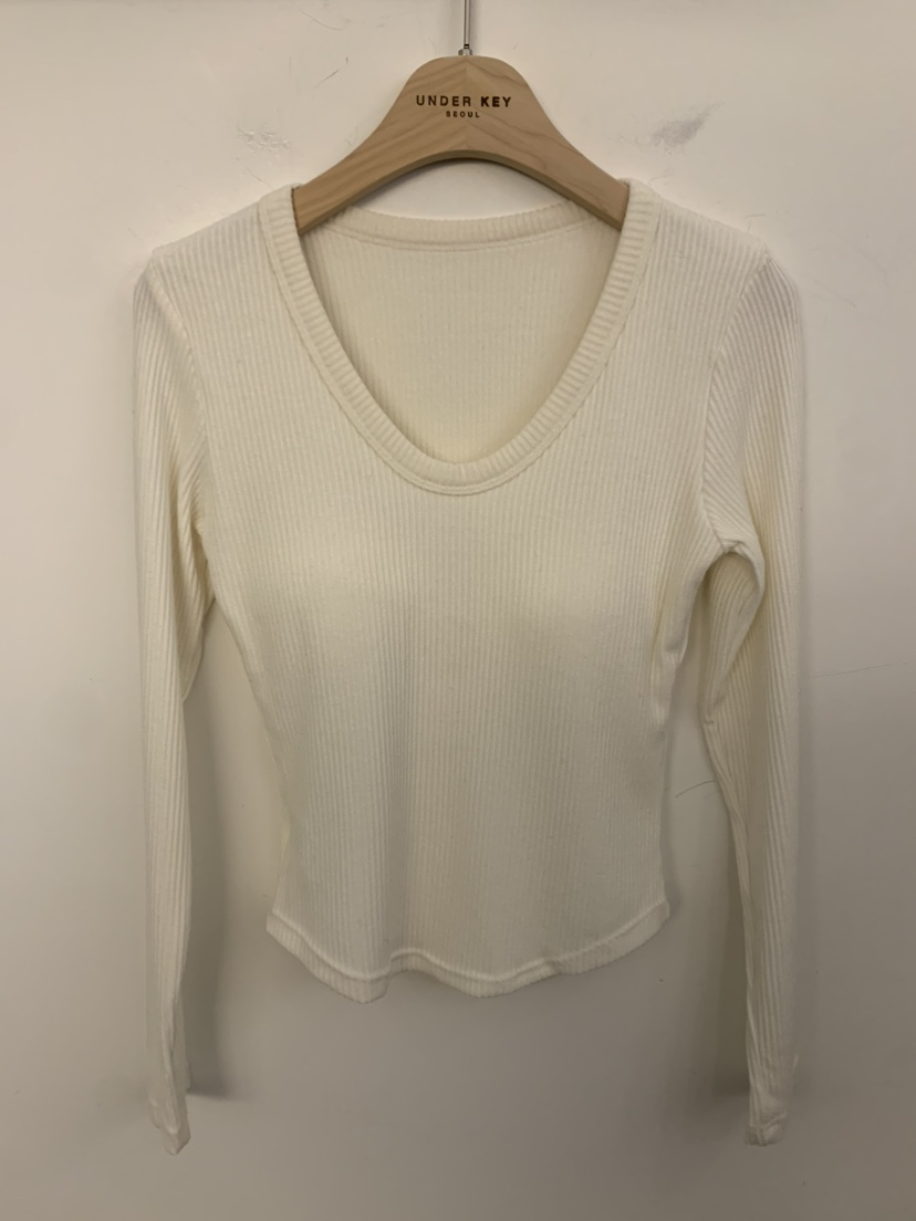 UNDER KEY東大門㊣實拍女裝新品真品時尚人氣25秋冬長袖T恤圓領UNDER KEY長袖T恤