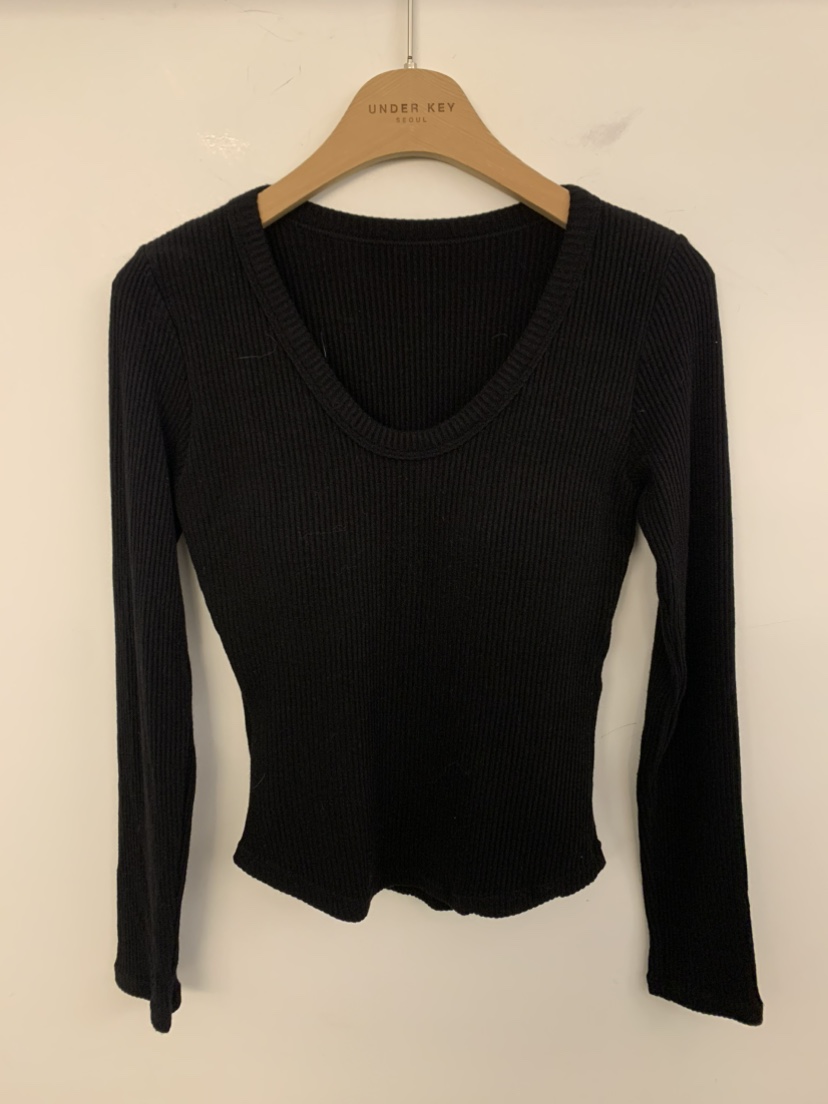 UNDER KEY東大門㊣實拍女裝新品真品時尚人氣25秋冬長袖T恤圓領UNDER KEY長袖T恤圖色3