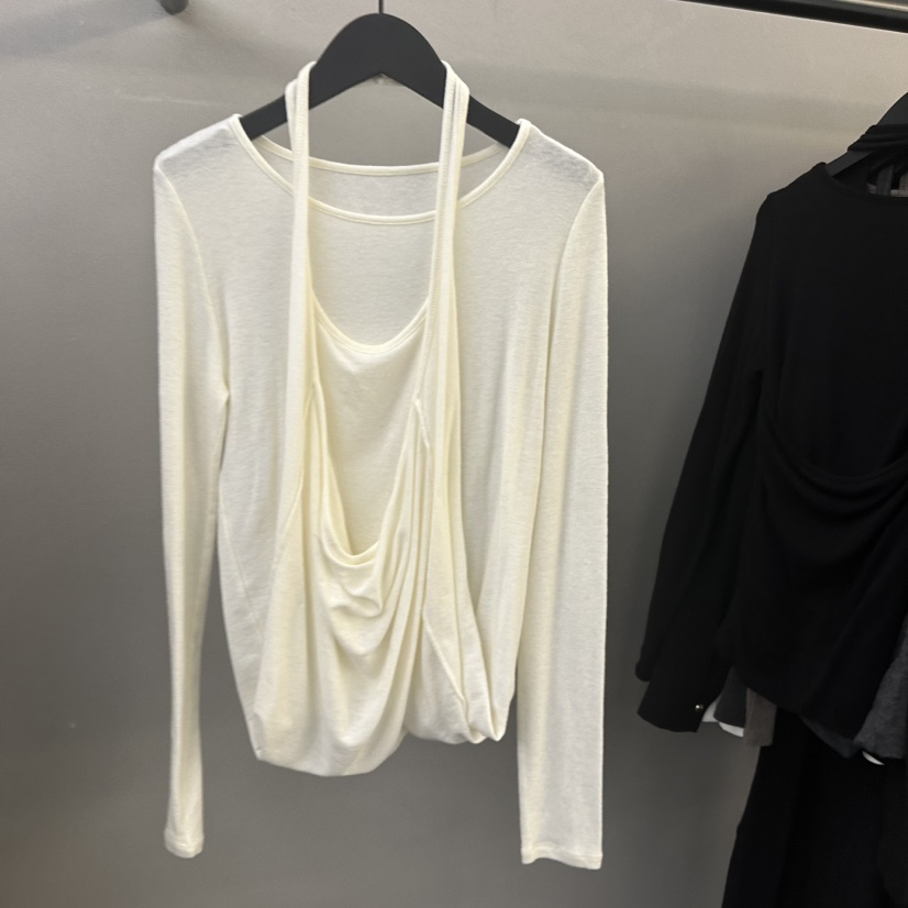 PROJECT WAVE-P韓國代購㊣女裝新品職業長袖T恤安哥拉假兩件PROJECT WAVE長袖T恤圖色1