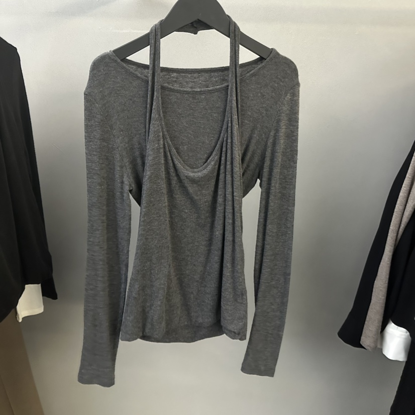 PROJECT WAVE-P韓國代購㊣女裝新品職業長袖T恤安哥拉假兩件PROJECT WAVE長袖T恤圖色3