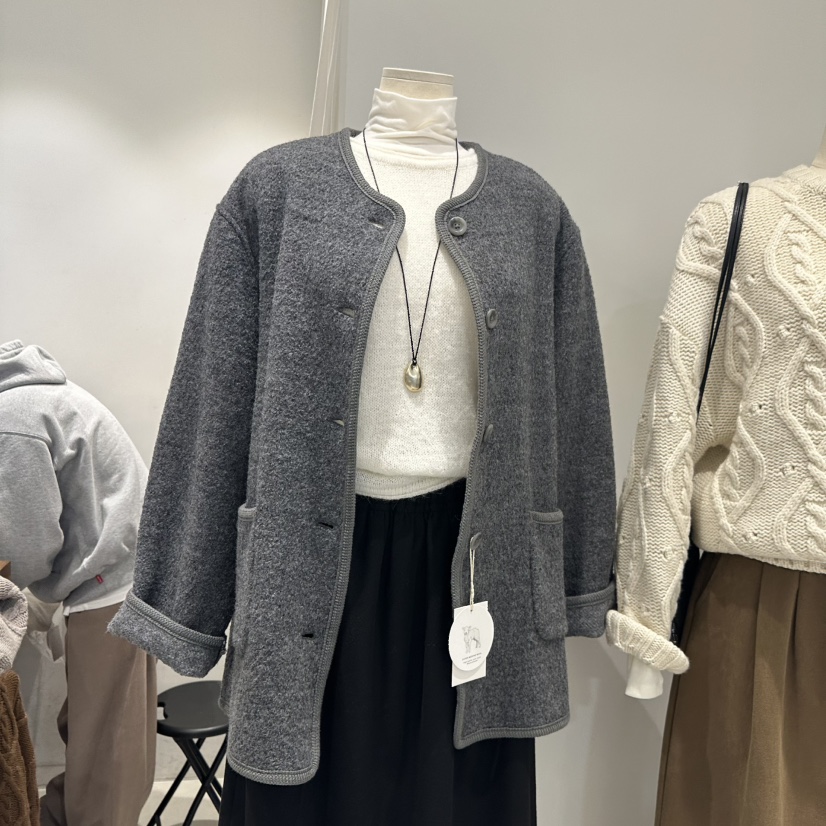 IRVINE韓國代購㊣女裝新品職業休閑推薦人氣真品25秋冬短款大衣IRVINE短款大衣圖色2