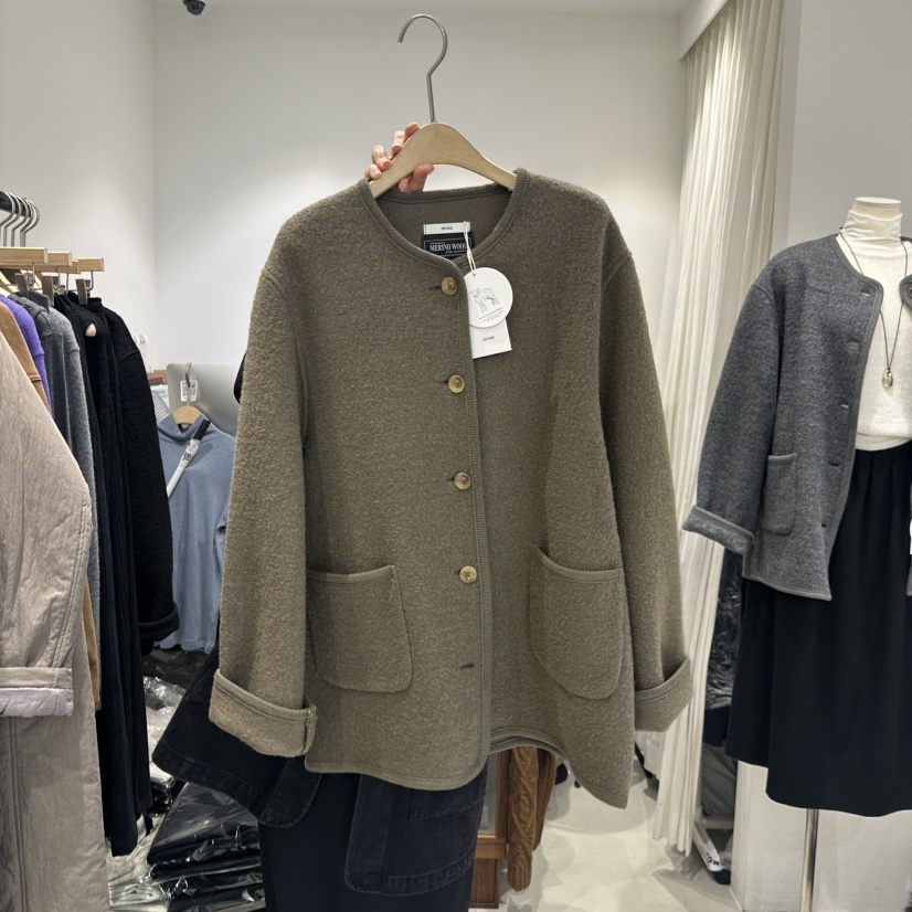 IRVINE韓國代購㊣女裝新品職業休閑推薦人氣真品25秋冬短款大衣IRVINE短款大衣圖色3