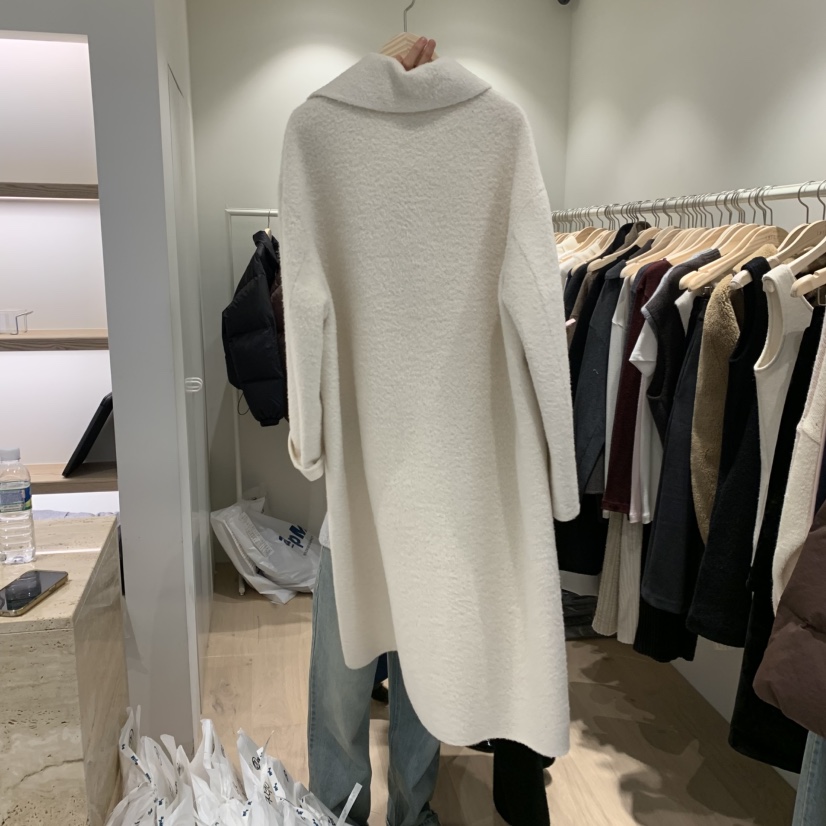 LIFFEY韓國代購㊣女士新款休閑時尚職業中長款大衣手工羊駝LIFFEY中長款大衣