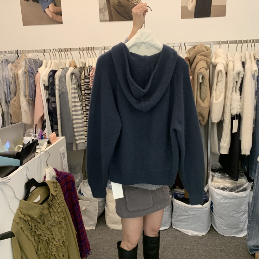 SALONDEMAG東大門㊣代購女士新品人氣推薦真品熱賣針織衫兜帽SALONDEMAG針織衫