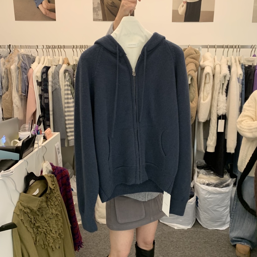 SALONDEMAG東大門㊣代購女士新品人氣推薦真品熱賣針織衫兜帽SALONDEMAG針織衫圖色2